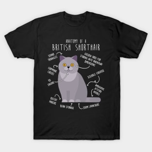 British Shorthair Cat Anatomy T-Shirt